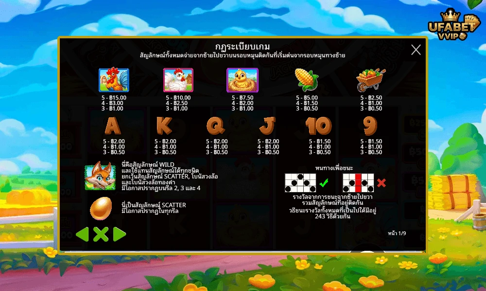 สัญลักษณ์และอัตราจ่ายรางวัลในเกม-Bigger-Barn-House-Bonanza-ค่าย-Pragmatic-Play