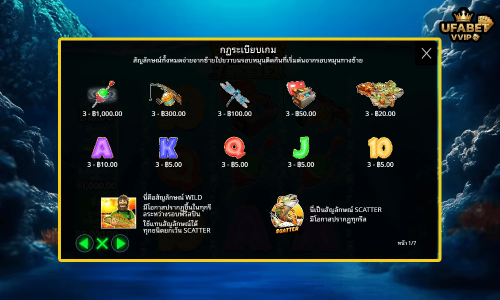 สัญลักษณ์และอัตราจ่ายรางวัลในเกม--Big-Bass-Bonanza-3-Reeler-Pragmatic-Play