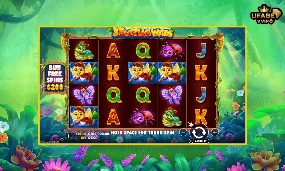 ภาพตัวอย่างในเกม-3-Buzzing-Wilds-Pragmatic-Play