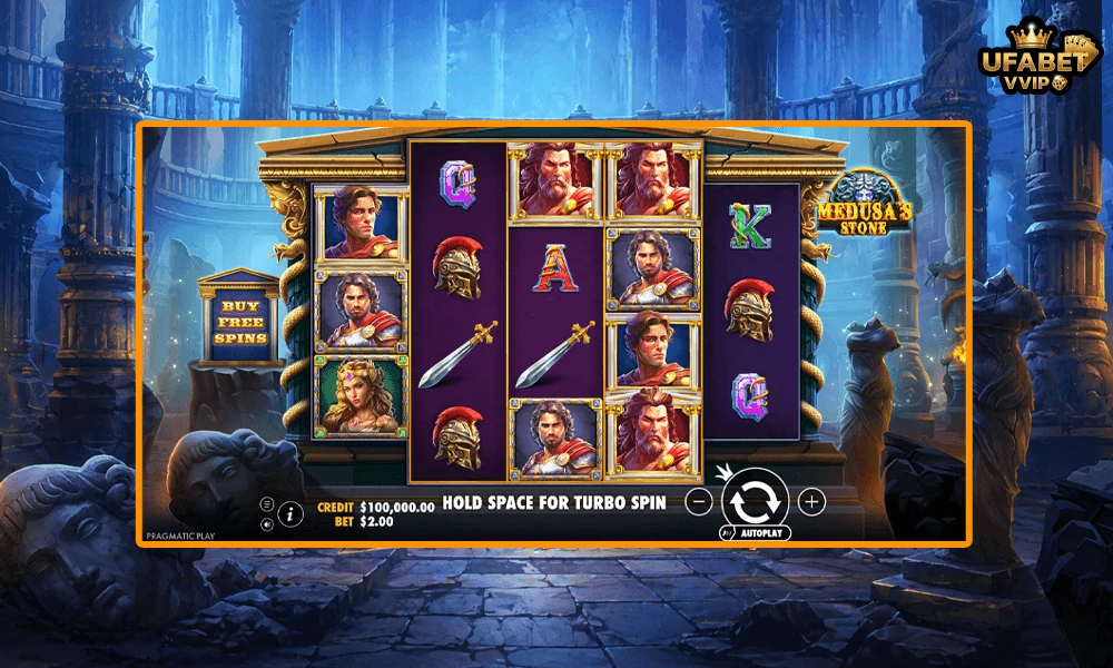 ภาพตัวอย่างในเกม-Medusa’s-Stone-Pragmatic-Play