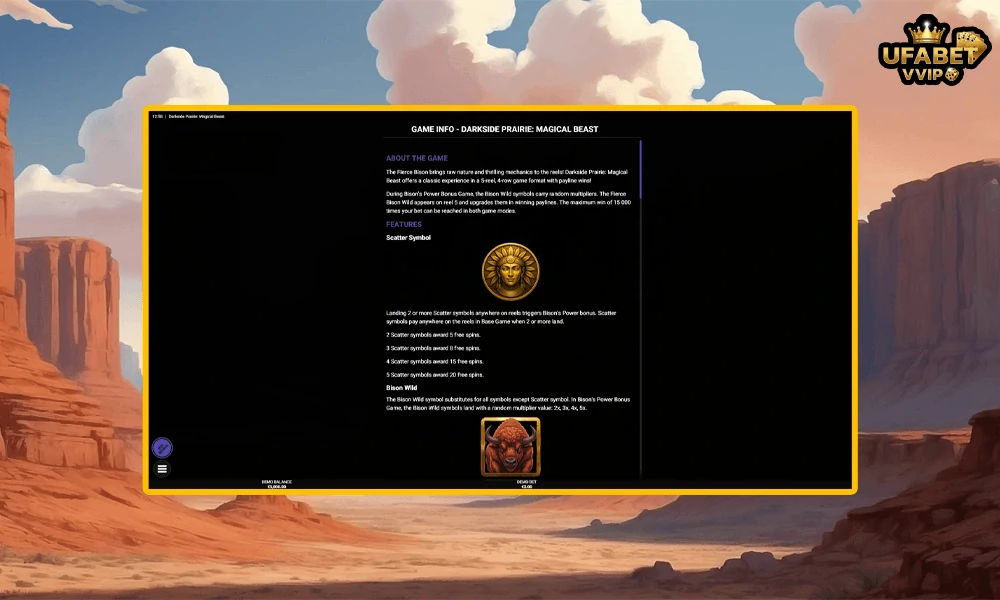 สัญลักษณ์และอัตราจ่ายรางวัลในเกม--darkside-prairie-magical-beast
