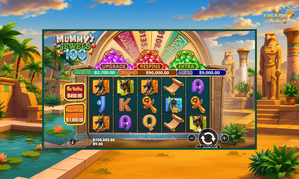 ภาพตัวอย่างในเกม-Mummy’s-Jewels-100-Pragmatic-Play