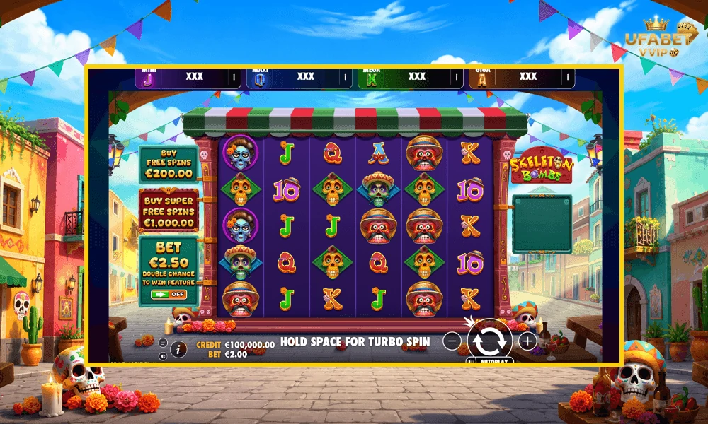 ภาพตัวอย่างในเกม-Skeleton-Bombs-Pragmatic-Play