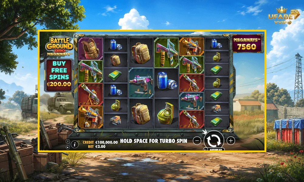 ภาพตัวอย่างในเกม-Battleground-Zero-Megaways-Pragmatic-Play