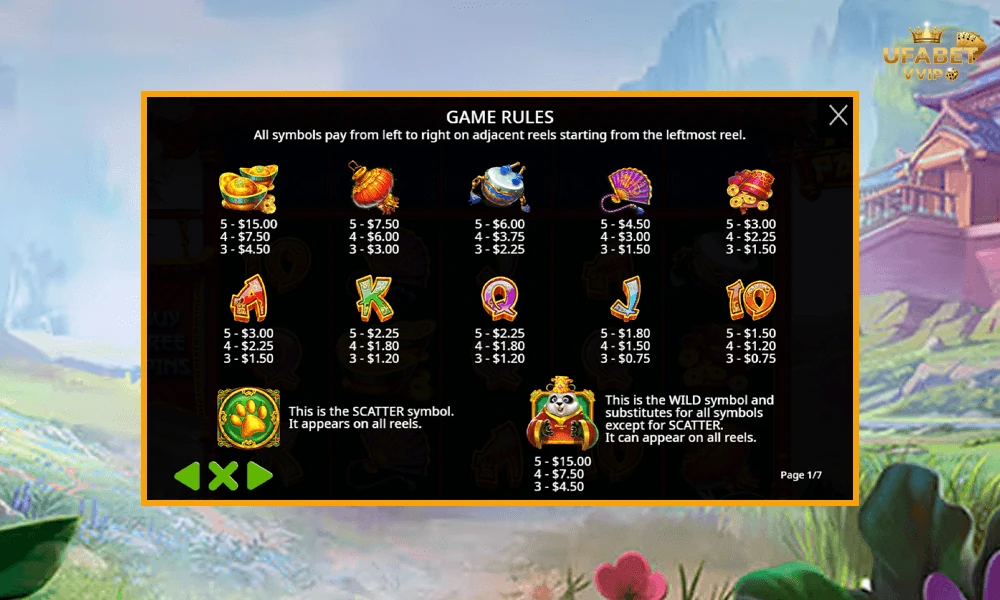 สัญลักษณ์และอัตราจ่ายรางวัลในเกม-Fat-Panda™-Pragmatic-Play