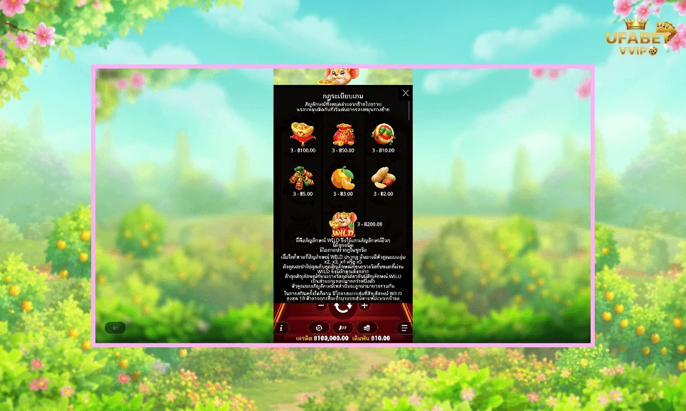 สัญลักษณ์และอัตราจ่ายรางวัลในเกม--Lucky-Mouse-Pragmatic-Play