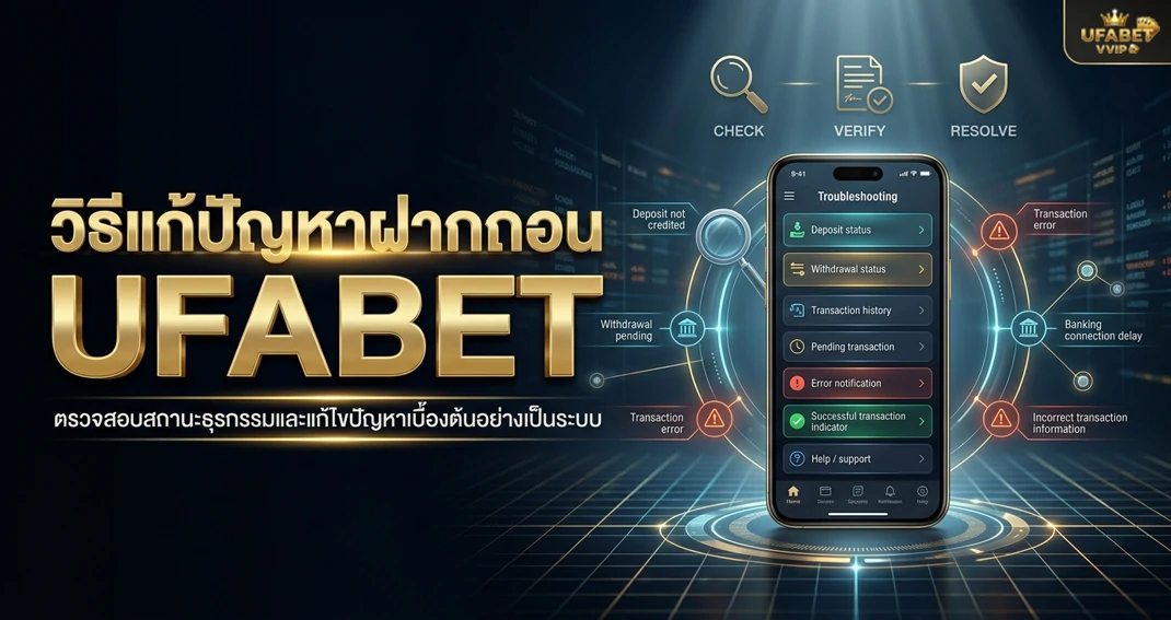 ฝากถอน UFABET มีปัญหา รวมสาเหตุและวิธีแก้ไขเบื้องต้น