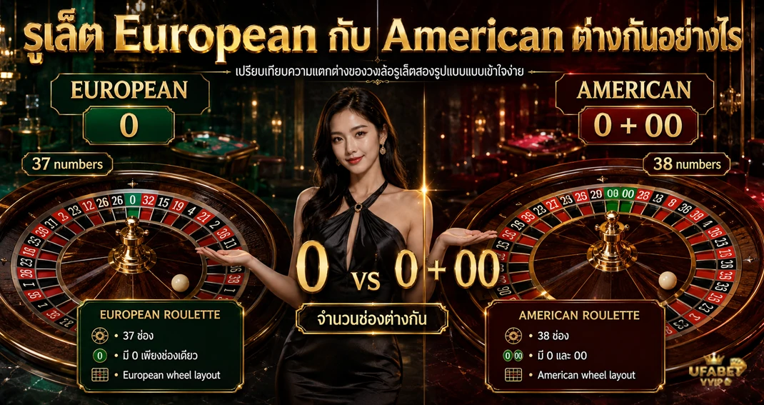 รูเล็ต European กับ American ต่างกันอย่างไร เปรียบเทียบรูปแบบเกม