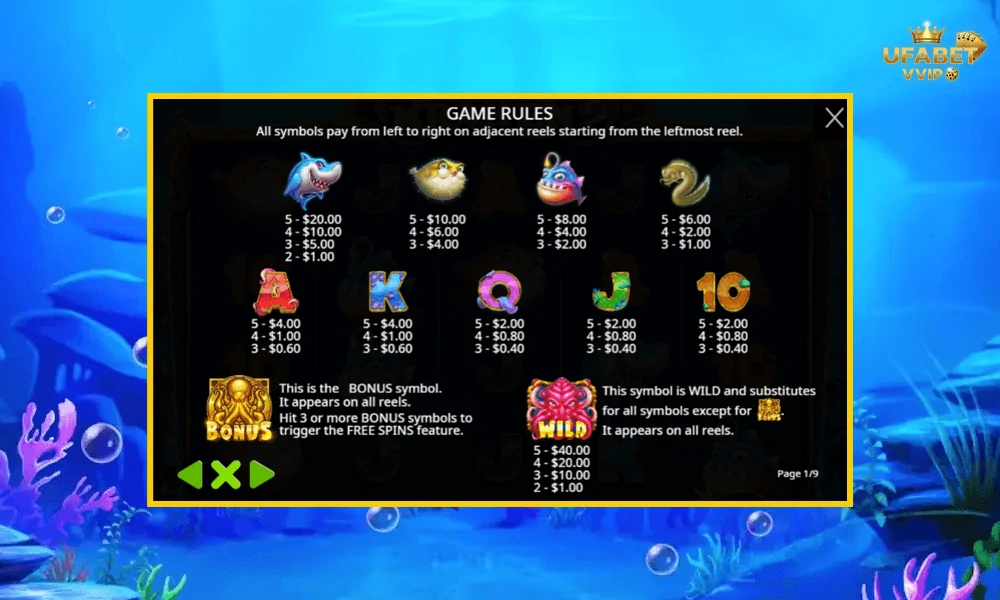 สัญลักษณ์และอัตราจ่ายรางวัลในเกม--Release-the-Kraken-2-Pragmatic-Play
