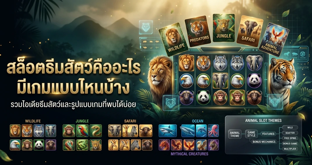 สล็อตธีมสัตว์และรูปแบบเกมสล็อตธีมสัตว์ยอดนิยม