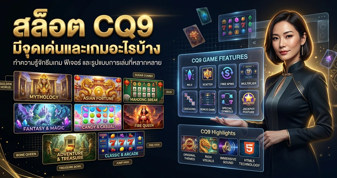 สล็อต CQ9 รวมประเภทเกมและรูปแบบเกมสล็อตของค่าย CQ9