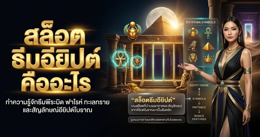สล็อตธีมอียิปต์ รวมรูปแบบและสัญลักษณ์ที่พบในเกมสล็อต