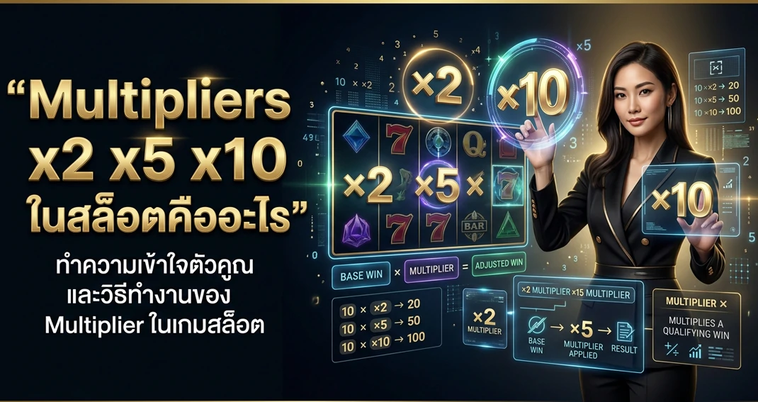 ตัวคูณ x2 x5 x10 ในเกมสล็อตและความหมายของ Multiplier