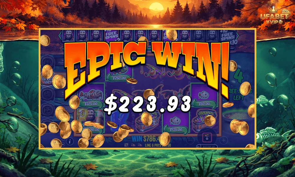 ภาพตัวอย่าง-Epic-win-ในเกม-Big-Bass-Halloween-Splash-1000
