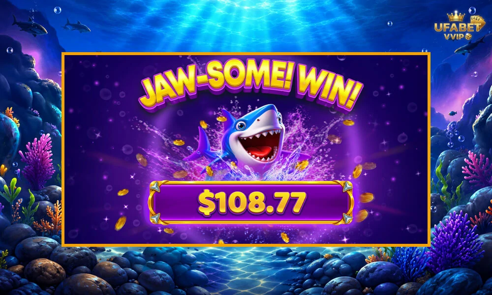 ภาพตัวอย่าง Jaw-some win ในเกม Deep Sea Frenzy Pragmatic Play