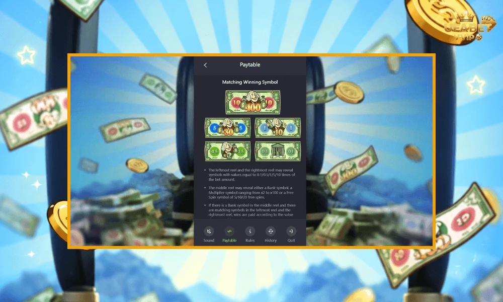 สัญลักษณ์และอัตราจ่ายรางวัลในเกม-Cash-Mania-pg-slot